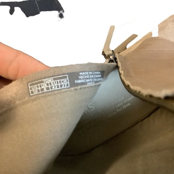 TOMS Beige Suede Side Zip Wedge Heel Bootie -SIze 10 - Picture 7 of 9